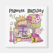Feestprinses 3e verjaardag Tshirts en geschenken Magneet (Voorkant)