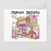 Feestprinses 4e Verjaardag Tshirts en geschenken Uitnodiging Briefkaart (Voorkant)