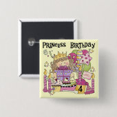Feestprinses 4e Verjaardag Tshirts en geschenken Vierkante Button 5,1 Cm (Voorkant /achterkant)