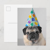 Feestpug Briefkaart (Voorkant / Achterkant)