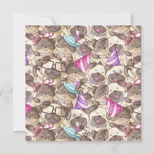 Feestpugs Feestdagenkaart (Voorkant)