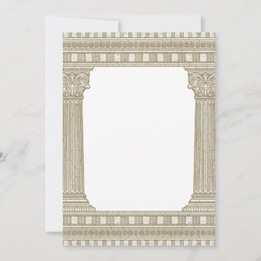 Feestquiz Toga Verjaardag met tempelzuilen Kaart (Achterkant)