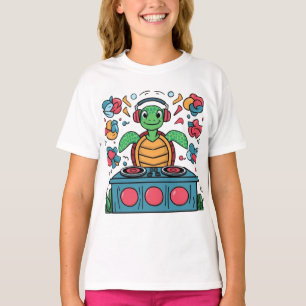 Feestschildpad: DJ op het strand T-shirt