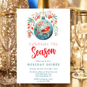 Feestschrift Red Bird Mistletoe Holiday Soiree Kaart