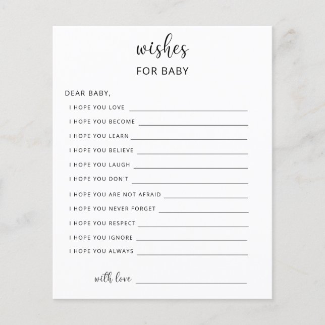 Feestspel | wensen voor baby (Voorkant)