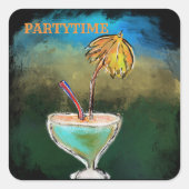 feeststad vierkante sticker (Voorkant)