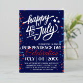 Feeststerren op 4 juli folie uitnodiging (Staand Voorkant)