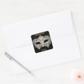 Feeststickers voor een gemaskerd bal vierkante sticker (Envelop)