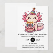 Feesttaart Axolotl Verjaardag Kaart (Voorkant / Achterkant)