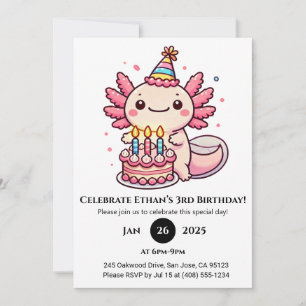 Feesttaart Axolotl Verjaardag Kaart