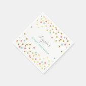 FEESTTAFEL BABY SHOWER confetti gouden munt koraal Servet (Hoek)