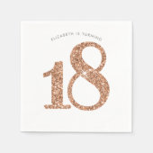 FEESTTAFEL GROTE LEEFTIJD modern 18 roos gouden gl Servet (Voorkant)