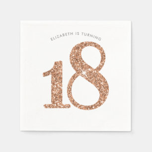FEESTTAFEL GROTE LEEFTIJD modern 18 roos gouden gl Servet