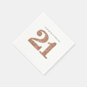 FEESTTAFEL GROTE LEEFTIJD modern 21 roos gouden gl Servet (Hoek)