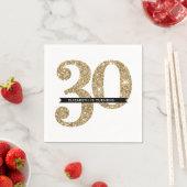 FEESTTAFEL GROTE LEEFTIJD moderne 30 gouden glitte Servet (Insitu)