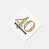 FEESTTAFEL GROTE LEEFTIJD moderne 40 gouden glitte Servetten (Hoek)