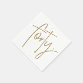 FEESTTAFEL veertig schrift modern 40 goud glitter Servetten (Hoek)