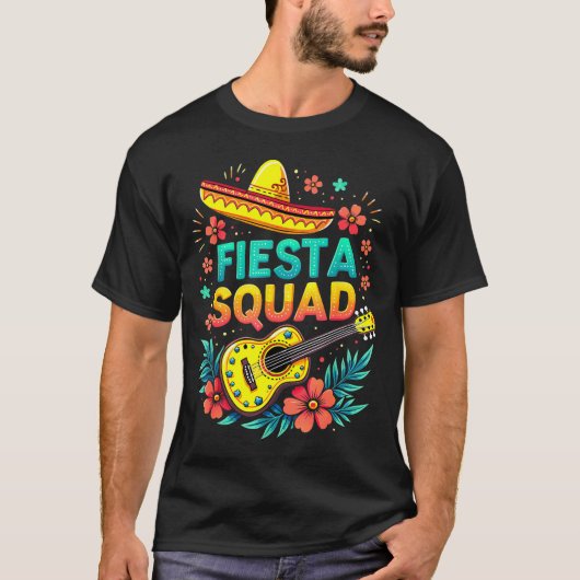 Feestteam bijpassende cinco de mayo Mexicaanse fee T-shirt (Voorkant)