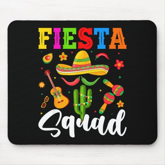 Feestteam grappig cinco de mayo laten we mexicaans muismat (Voorkant)