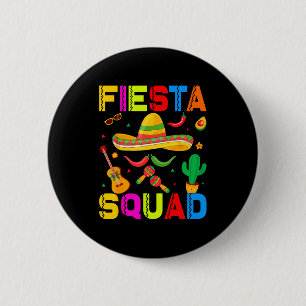Feestteam grappig cinco de mayo laten we mexicaans ronde button 5,7 cm