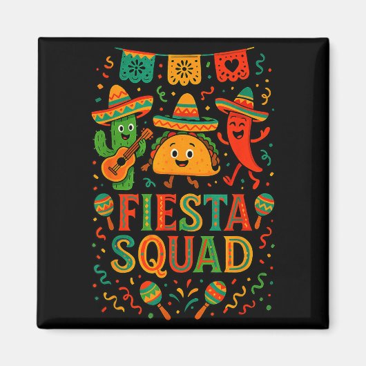 Feestteam grappige cinco de mayo hoed cactusFi Magneet (Voorkant)