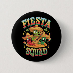 Feestteam Grappige Cinco De Mayo Mexicaans Feest Ronde Button 5,7 Cm