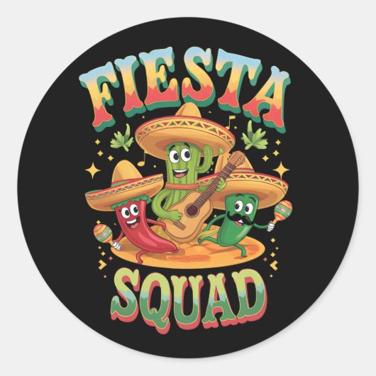 Feestteam Grappige Cinco De Mayo Mexicaans Feest Ronde Sticker (Voorkant)