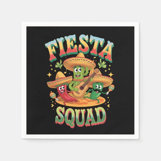 Feestteam Grappige Cinco De Mayo Mexicaans Feest Servet (Voorkant)