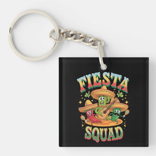 Feestteam Grappige Cinco De Mayo Mexicaans Feest Sleutelhanger (Voorkant)