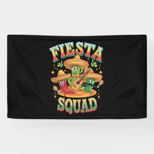 Feestteam Grappige Cinco De Mayo Mexicaans Feest Spandoek (Horizontaal)