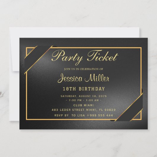 Feestticket uitnodiging (Voorkant)