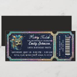 Feestticket Verjaardagsuitnodiging Goud Kaart