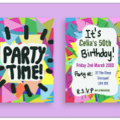 Feesttijd 50e verjaardag elke leeftijd personalise kaart