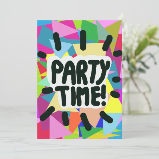 Feesttijd 50e verjaardag elke leeftijd personalise kaart (Staand voorkant)