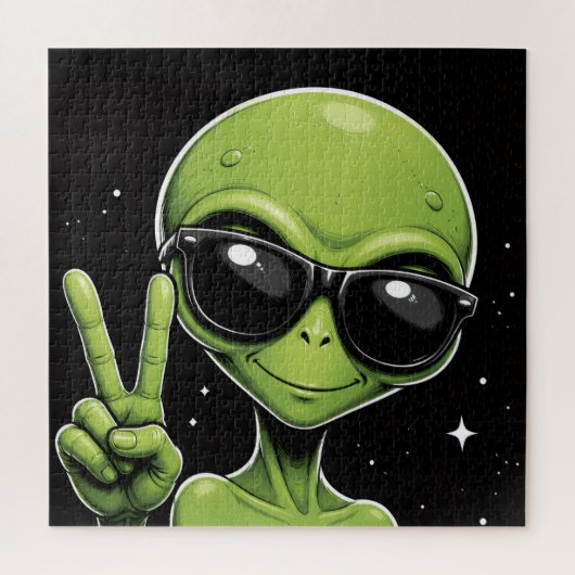 Feesttijd alien legpuzzel (Verticaal)
