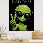 Feesttijd alien poster (Keuken)