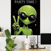 Feesttijd alien poster (Thuiskantoor)