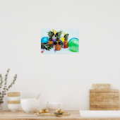 Feesttijd Ananassen met Feestartikelen Klein Poster (Keuken)