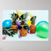 Feesttijd Ananassen met Feestartikelen, ZSSG Poster (Voorkant)