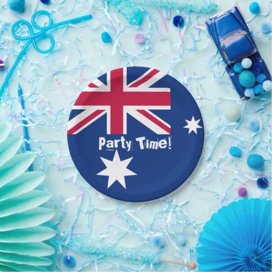 Feesttijd Australische Borden voor vlaggenpapier Papieren Bordje (Feest)