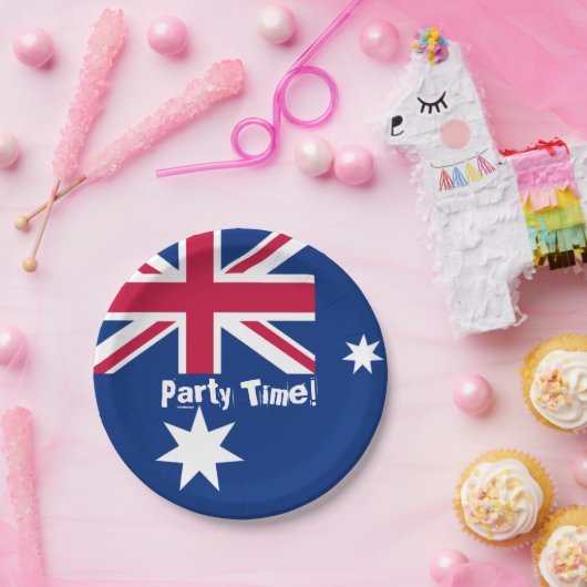 Feesttijd Australische Borden voor vlaggenpapier Papieren Bordje (Feest)