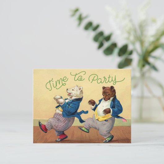 Feesttijd Beren Briefkaart (Staand voorkant)