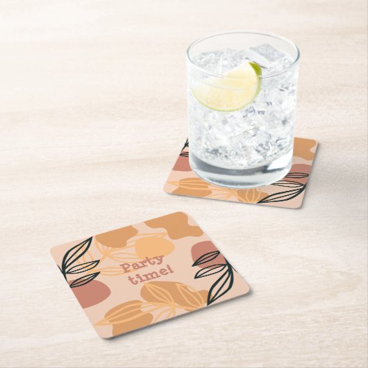 Feesttijd Boho Peach Kartonnen Onderzetters (Insitu)