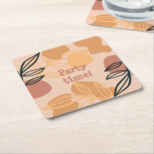 Feesttijd Boho Peach Kartonnen Onderzetters