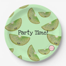 Feesttijd! Borden van Kawaii Kiwi Paper Papieren Bordje