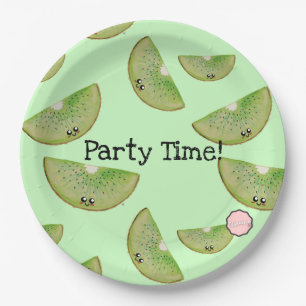 Feesttijd! Borden van Kawaii Kiwi Paper Papieren Bordje