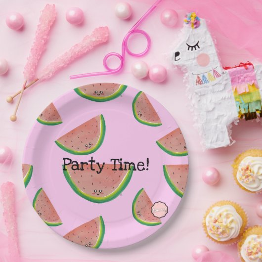 Feesttijd! Borden van kawaii Watermeloenpapier Papieren Bordje (Feest)