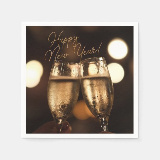 Feesttijd! Cheers! Happy New Year Napkins Servet (Voorkant)
