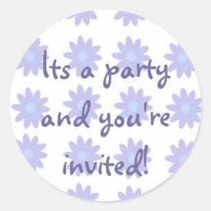 Feesttijd Collectie Paarse Bloemen Ronde Sticker