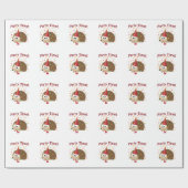 Feesttijd. Confetti Hedegel Cadeaupapier (Vlak)